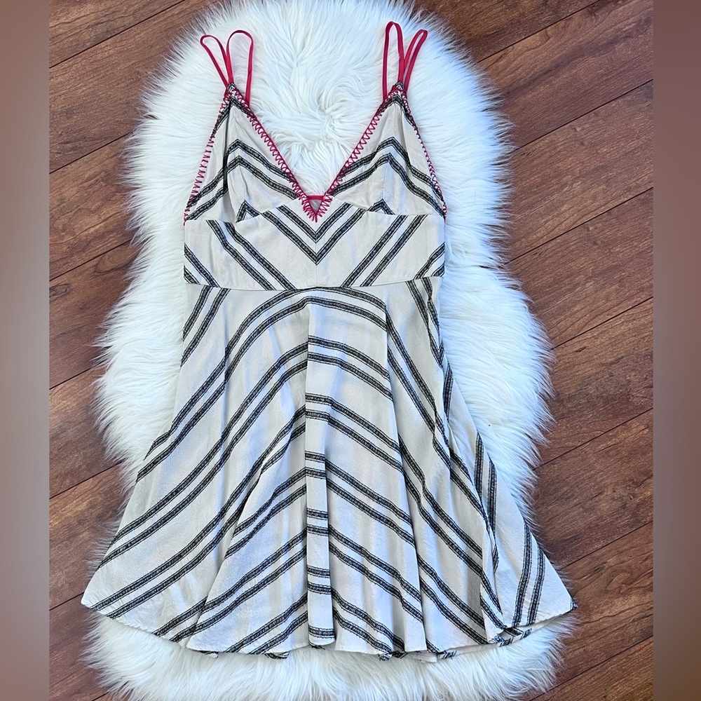 Ecote Clementine Plunging Stitched Halter Mini Dress by Urban Outfitters-Size S
